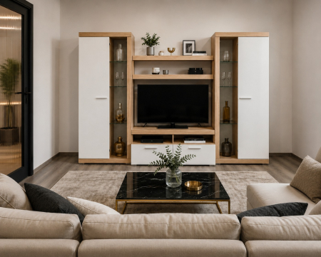 Seturi Living - Living Sonata Sonoma Alb 280x43x197 cm