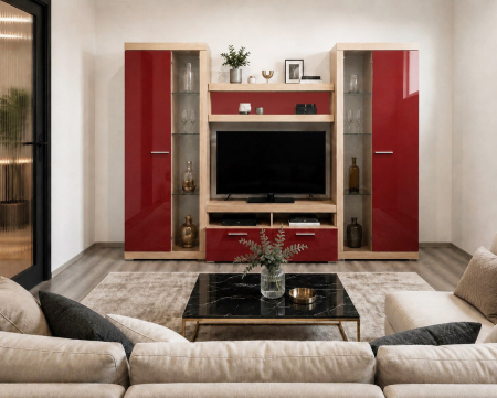 Seturi Living - Living Sonata Sonoma Rosu 280x43x197 cm