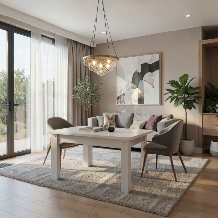 Mobila Bucatarie - Masa bucatarie KC-6 Alb 100x60x74 cm