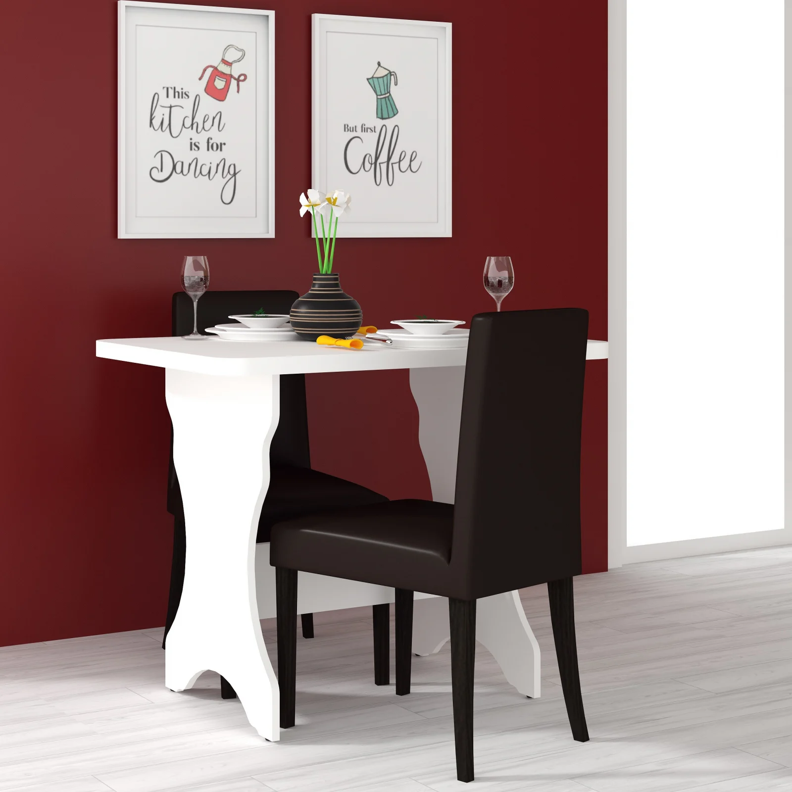 Mese - Masa de bucatarie KC-2 UA  Alb 90x60x73 cm