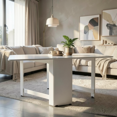 Mobila Bucatarie - Masa Plianta Ro Alb 166x80x75 cm