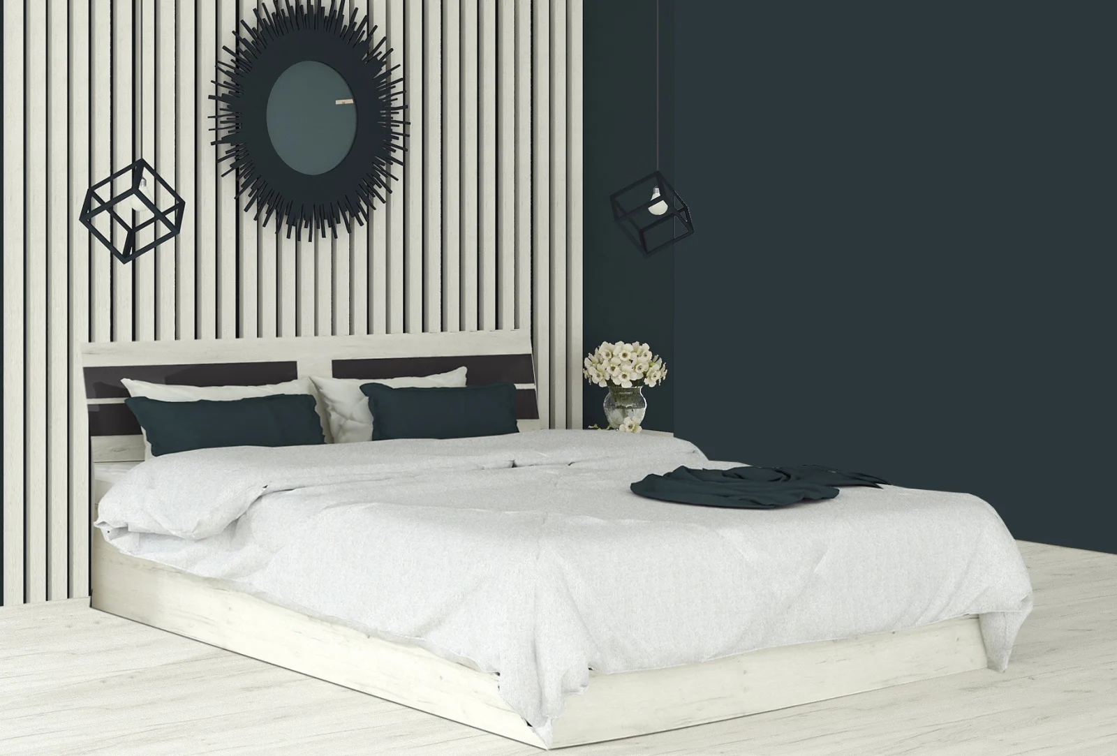 Mobila Dormitor - Pat Mijloc Tudor Stejar K001