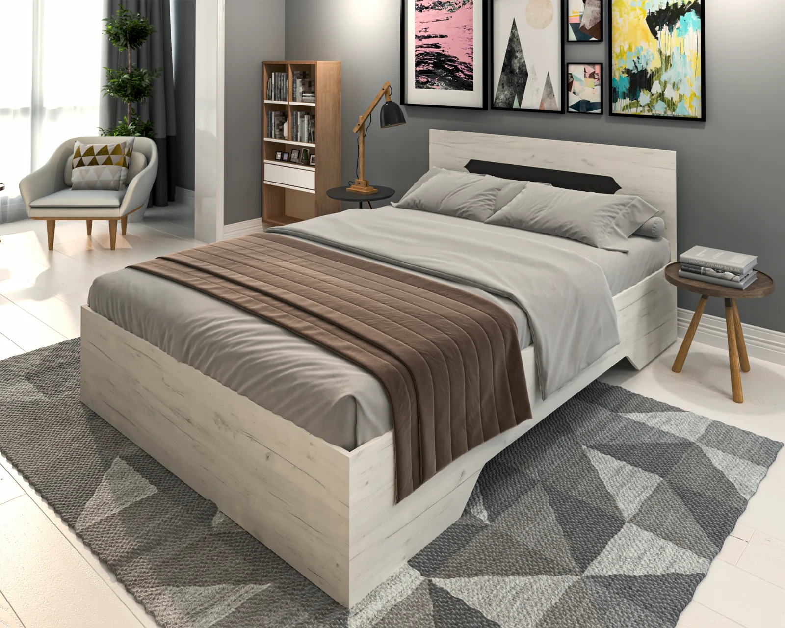 Paturi - Pat mijloc Valencia RO K001 140x200 cm