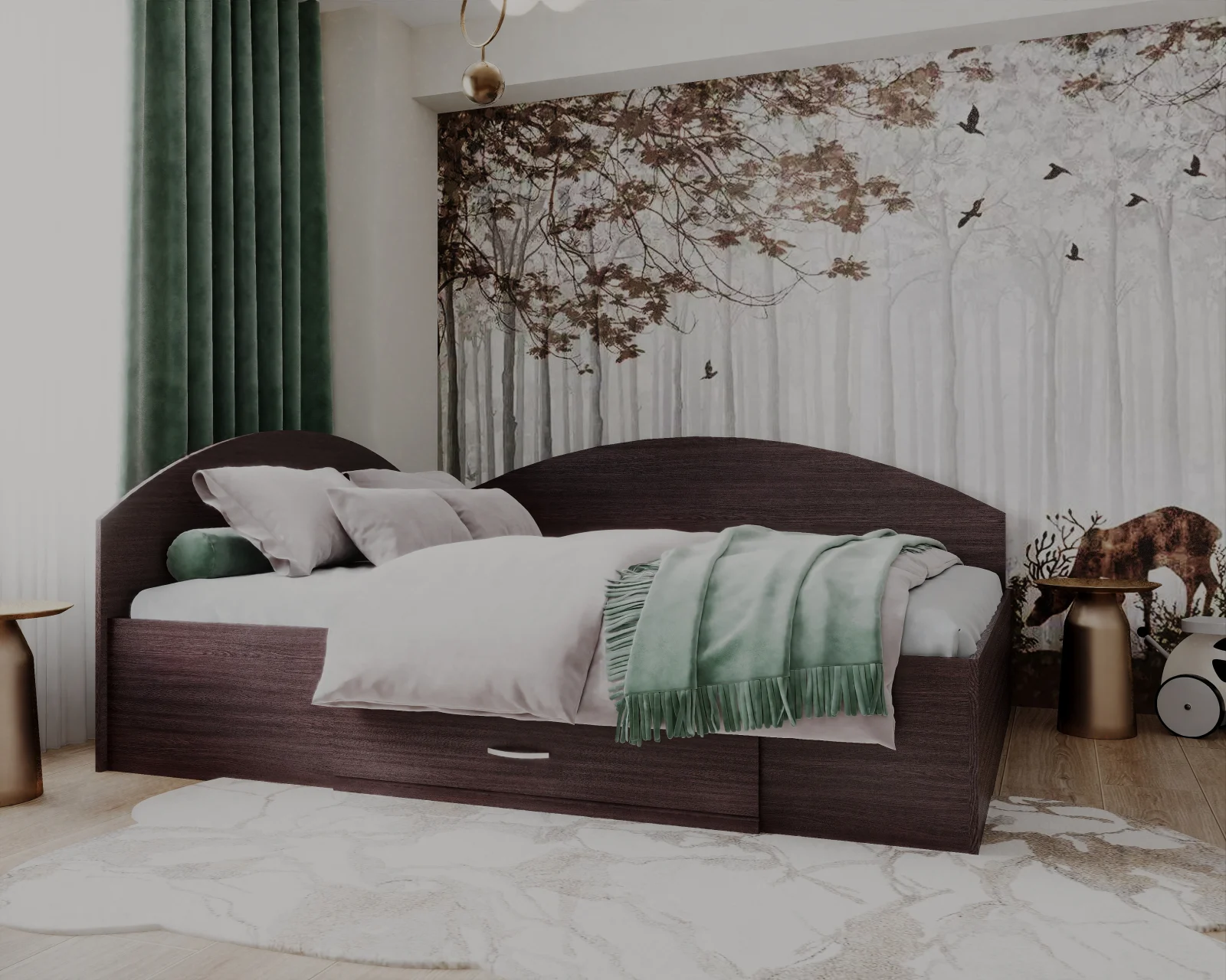 Mobila Dormitor - Pat Teo Colt 160 Wenge