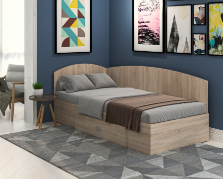 Mobila Dormitor - Pat Teo Colt 90 Sonoma