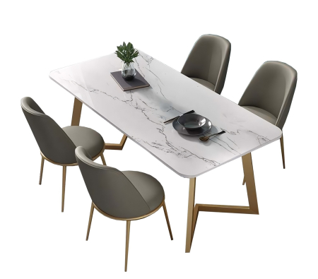Seturi Dining - Set masa cu 4 scaune HA07 Gri 160X80X74 cm