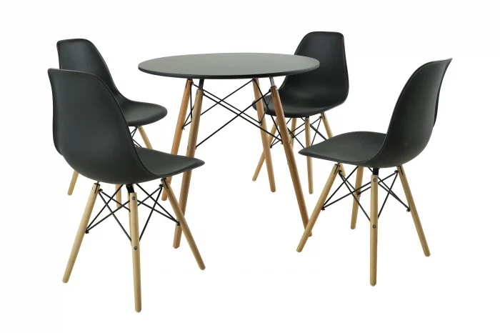 Seturi Dining - Set masa DA151BK cu 4 scaune 80x75 cm DA232BK 46x55x83 cm