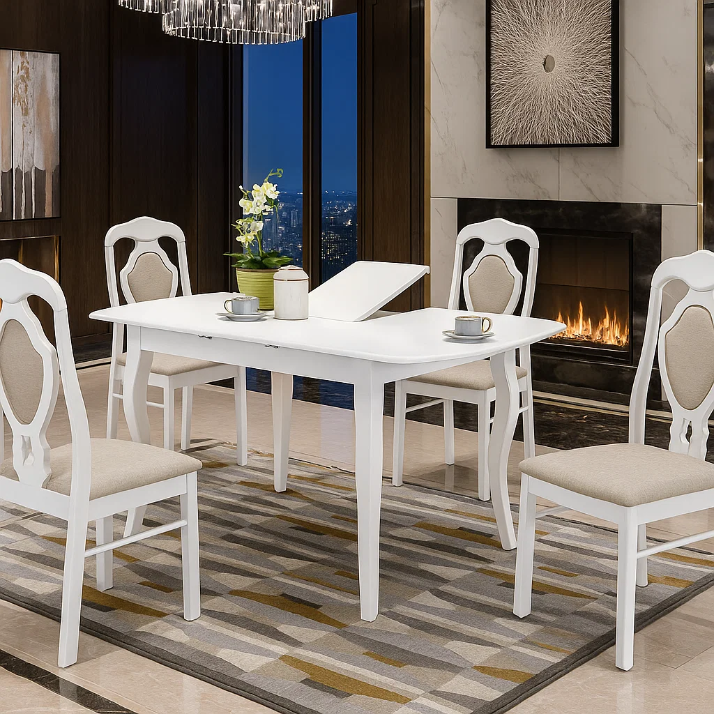 Seturi Dining - Set Masa Gloss + 4 Scaune