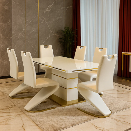 Seturi Dining - Set Masa Luca 1 + 6 Scaune