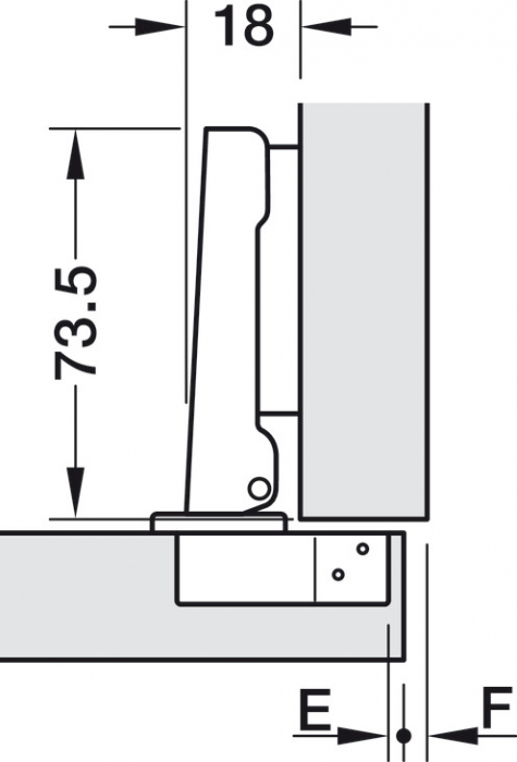 Balama Metalla M110 SM 105°, pentru ușă mobilier aplicată [3]
