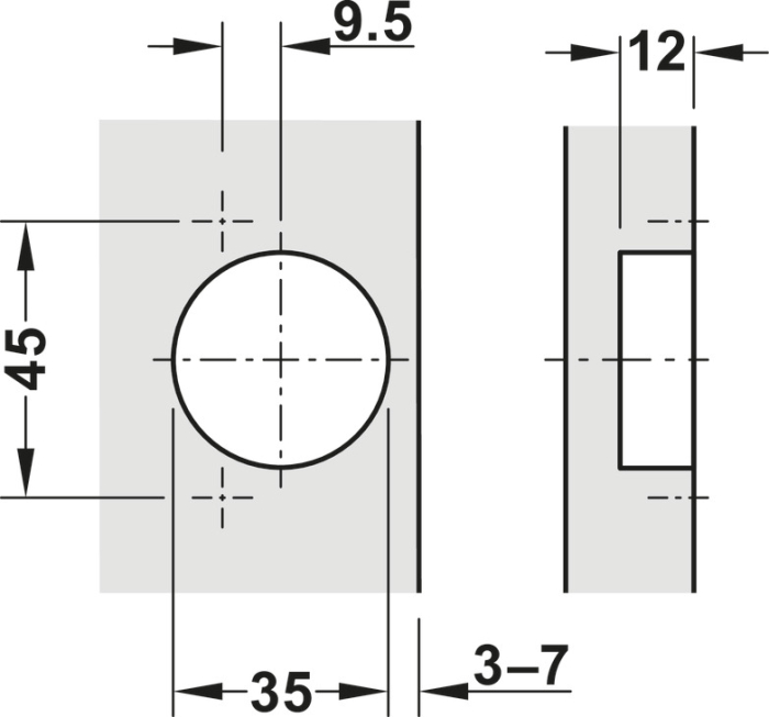 Balama Metalla M310 SM CLIP, deschidere 110°, pentru ușă mobilier semiaplicată [4]