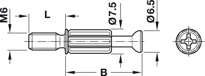 Bolt direct S 200, Sistem Minifix, cu filet M6 [2]