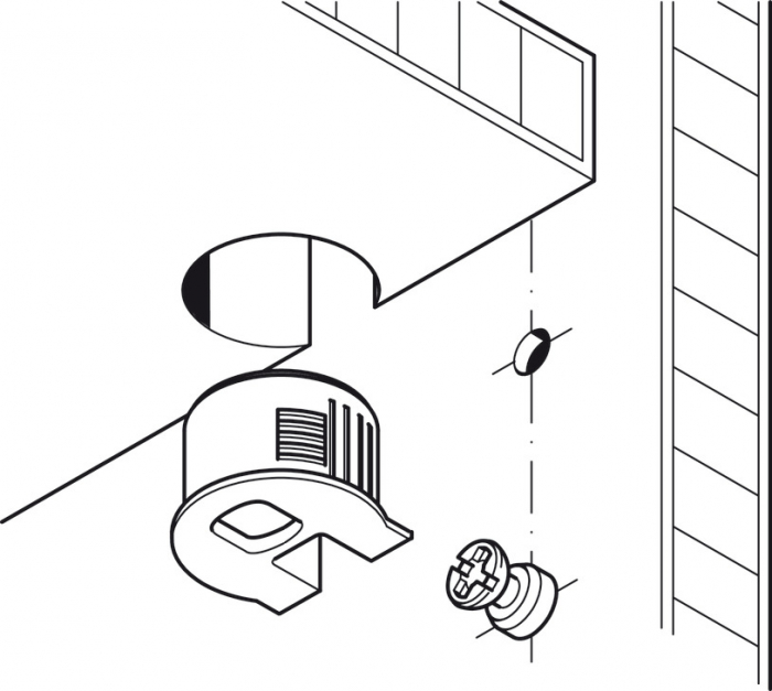 Demontabil pal 19 mm, negru, Sistem Rafix 20, plastic [8]
