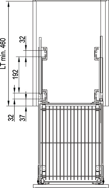 Cos Jolly Standard, 300/245x450x470 cu 2 nivele, extragere totala cu mecanism amortizare si autoinchidere [4]