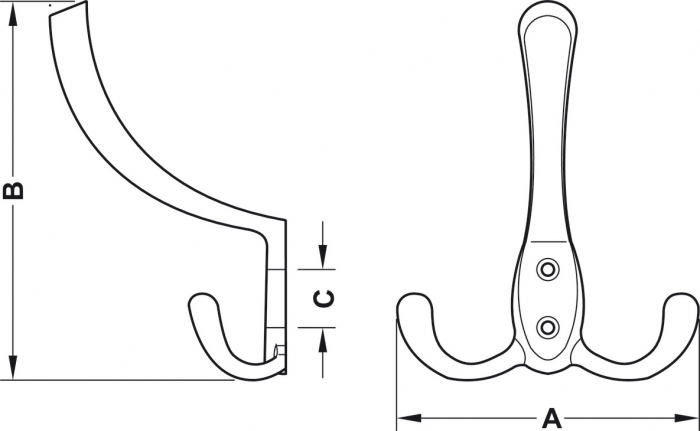 Cuier Trapani,zinc,bronz periat,75x123mm [2]