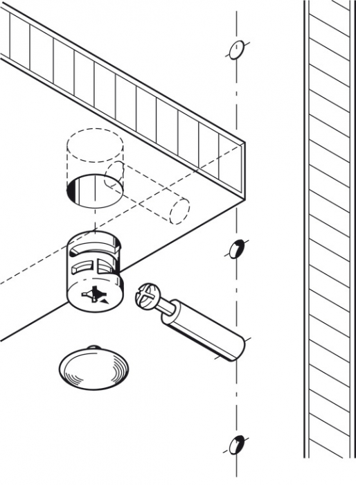 Demontabil Minifix 15 mm, zincat lucios, fara guler [5]