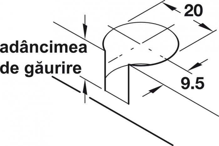Demontabil pal 19 mm, alb aluminiu, Sistem Rafix 20, plastic [10]