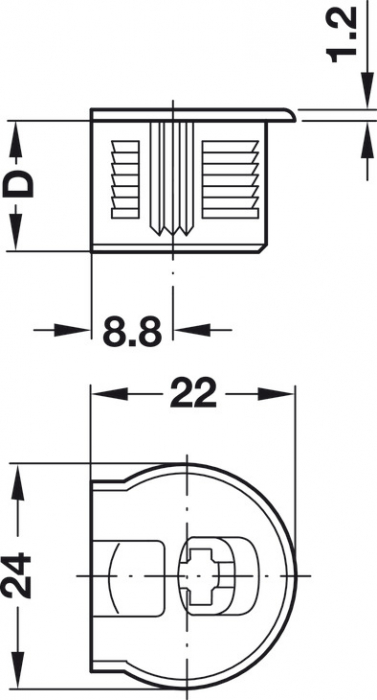 Demontabil pal 19 mm, alb aluminiu, Sistem Rafix 20, plastic [2]