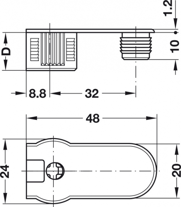 Demontabil pal 19 mm, alb. Sistem Rafix 20, plastic. [6]