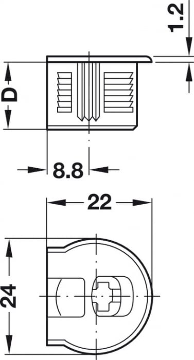 Demontabil pal 19 mm, alb. Sistem Rafix 20, plastic. [2]