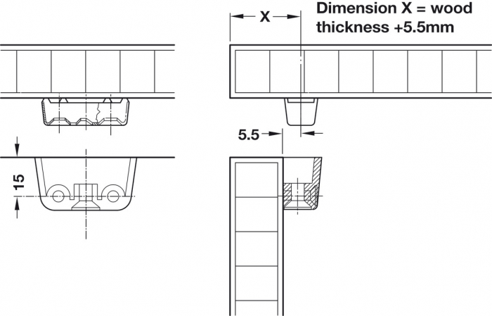 Demontabil T complet, pentru montare cu suruburi [3]