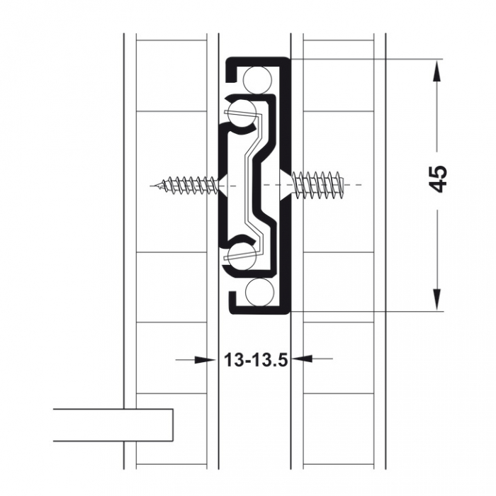 Glisiera cu bile Matrix BB S30, lungime 550 mm, cu extragere totala si amortizare integrata [3]
