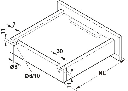 Glisiere sub sertar Matrix UM A30, 350 mm, extragere totală, cuplaje fixare sertar cu reglaj 3D, cu mecanism amortizare și autoinchidere [6]