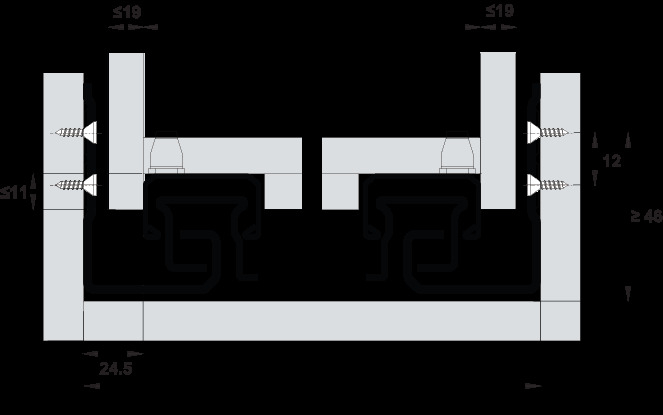 Glisiere sub sertar Matrix UM A30, 350 mm, extragere totală, cuplaje fixare sertar cu reglaj 3D, cu mecanism amortizare și autoinchidere [3]