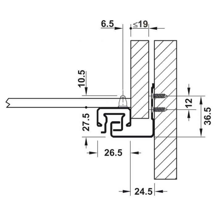 Glisiere sub sertar Matrix UM A30, 400 mm, extragere totală, cuplaje fixare sertar cu reglaj 3D, cu mecanism amortizare și autoinchidere [4]