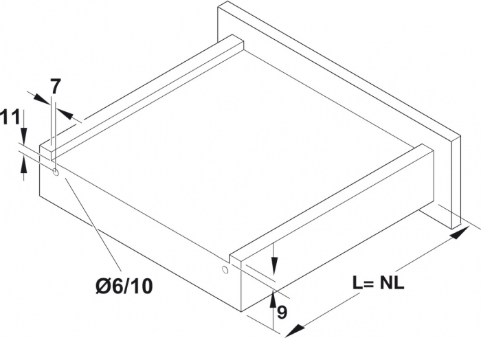 Glisiere sub sertar Matrix UM A30, 400 mm, extragere totală, cuplaje fixare sertar cu reglaj 3D, cu mecanism amortizare și autoinchidere [3]