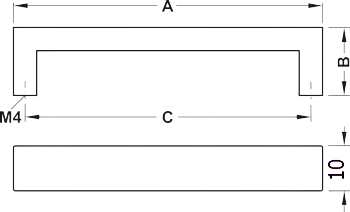 Mâner pentru mobilier , aluminiu ,patrat [3]