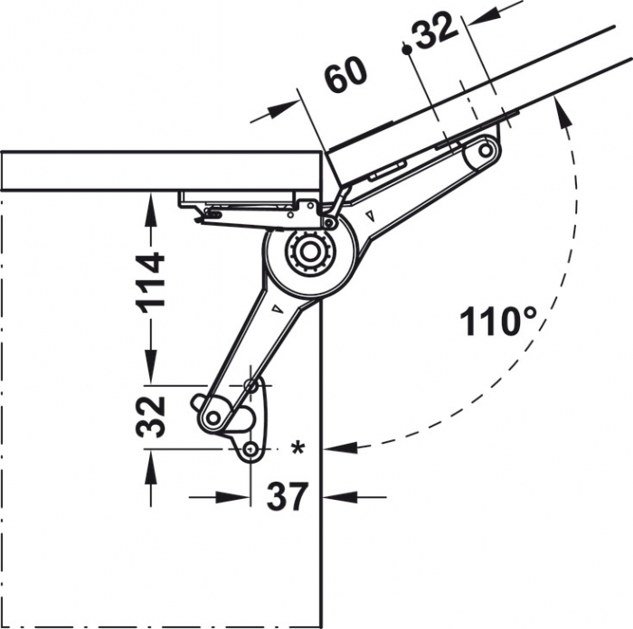 Mecanism Duo standard tip foarfeca pentru susținere sau rabatare usa [14]
