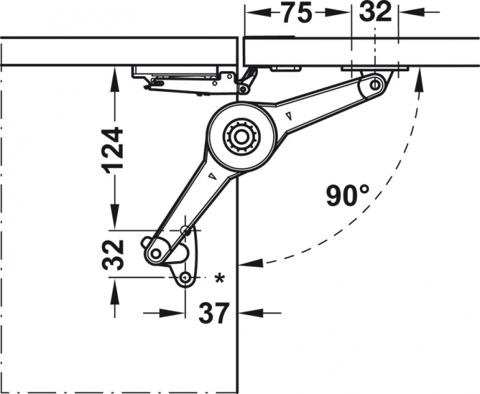 Mecanism Duo standard tip foarfeca pentru susținere sau rabatare usa [13]