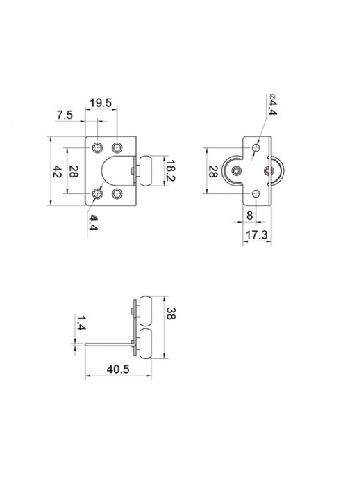 Sistem usi culisante ÄDOOR 18 ECO - set culisare pentru usa pal 18mm [3]