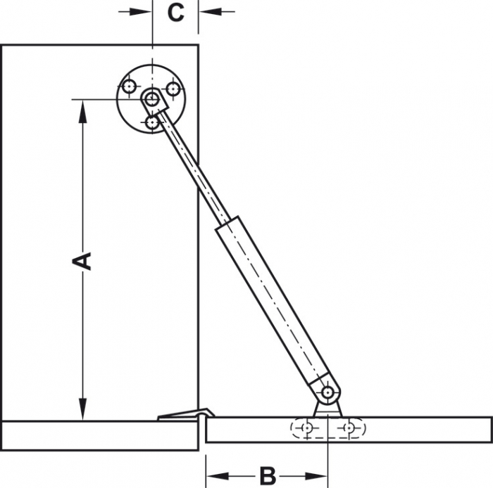 Telescop/ piston cu gaz 100 N, pentru uși de bar, fronturi din lemn sau rame de aluminiu [7]