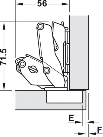 Balama 155° cu amortizare Metalla 310 SM 155D, Full Ov 48/6 w.damper [2]