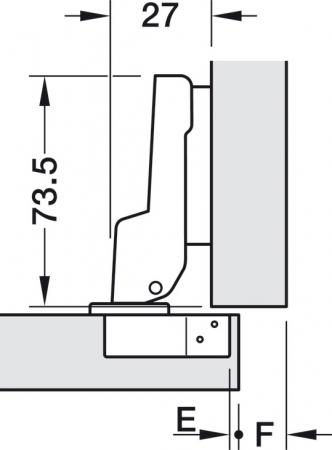 Balama Metalla M110 SM 105°, pentru ușa mobilier semiaplicata [2]
