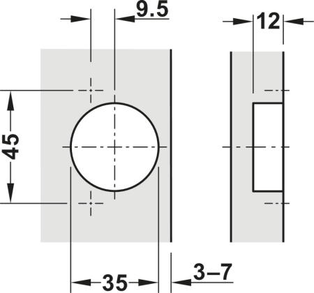 Balama Metalla M310 SM CLIP, deschidere 110°, pentru ușă mobilier semiaplicată [3]