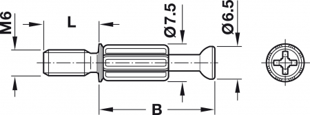Bolt direct S 200, Sistem Minifix, cu filet M6 [1]