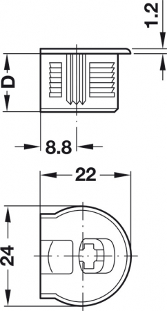 Demontabil pal 19 mm, negru, Sistem Rafix 20, plastic [1]
