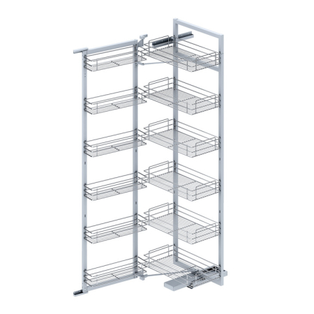 Coloana bucătărie Tandem, Premium, cu 6+6 coșuri din oțel cromat, H interior ≥ 1864 mm [1]