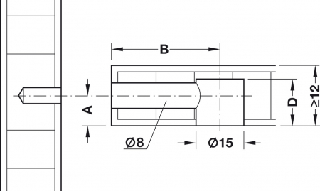 Demontabil Minifix 15 mm, zincat lucios, fara guler [5]