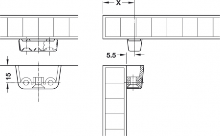 Demontabil T complet, pentru montare cu suruburi [4]