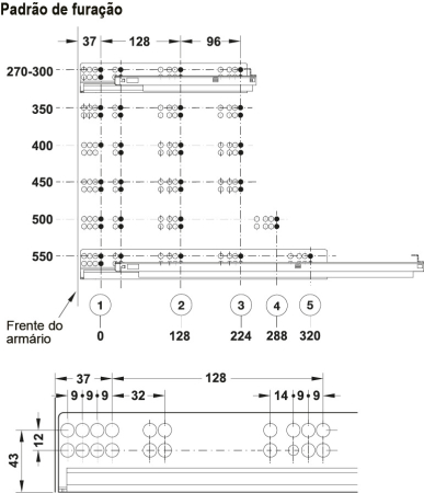Glisiere sub sertar Matrix UM A30, 350 mm, extragere totală, cuplaje fixare sertar cu reglaj 3D, cu mecanism amortizare și autoinchidere [7]