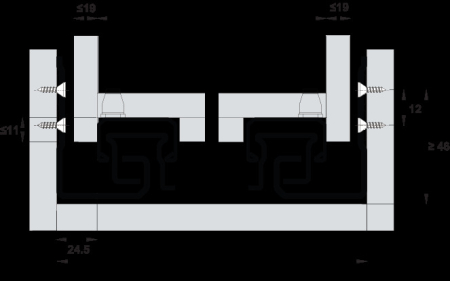 Glisiere sub sertar Matrix UM A30, 350 mm, extragere totală, cuplaje fixare sertar cu reglaj 3D, cu mecanism amortizare și autoinchidere [2]