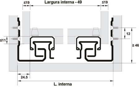 Glisiere sub sertar Matrix UM A30, 350 mm, extragere totală, cuplaje fixare sertar cu reglaj 3D, cu mecanism amortizare și autoinchidere [6]