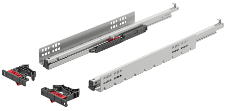 GLISIERE - Glisiere sub sertar Matrix UM A30, 450 mm, extragere totală, cuplaje fixare sertar cu reglaj 1D, cu mecanism amortizare și autoinchidere