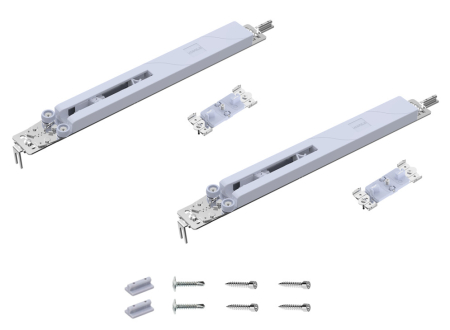Solutii pentru mobilier - Mecanism de amortizare Premium pentru 1 ușă cu dubla amortizare, sistem Häfele ÄDOOR PLUS & EASY