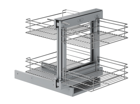 Solutii pentru bucatarie - Mecanism extractibil, Premium pentru corp de colț, cu 4 coșuri finisaj crom, amortizare integrată