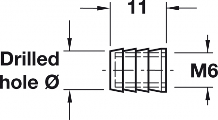 Mufă lipită, M6, poliamidă, 10/11mm [4]